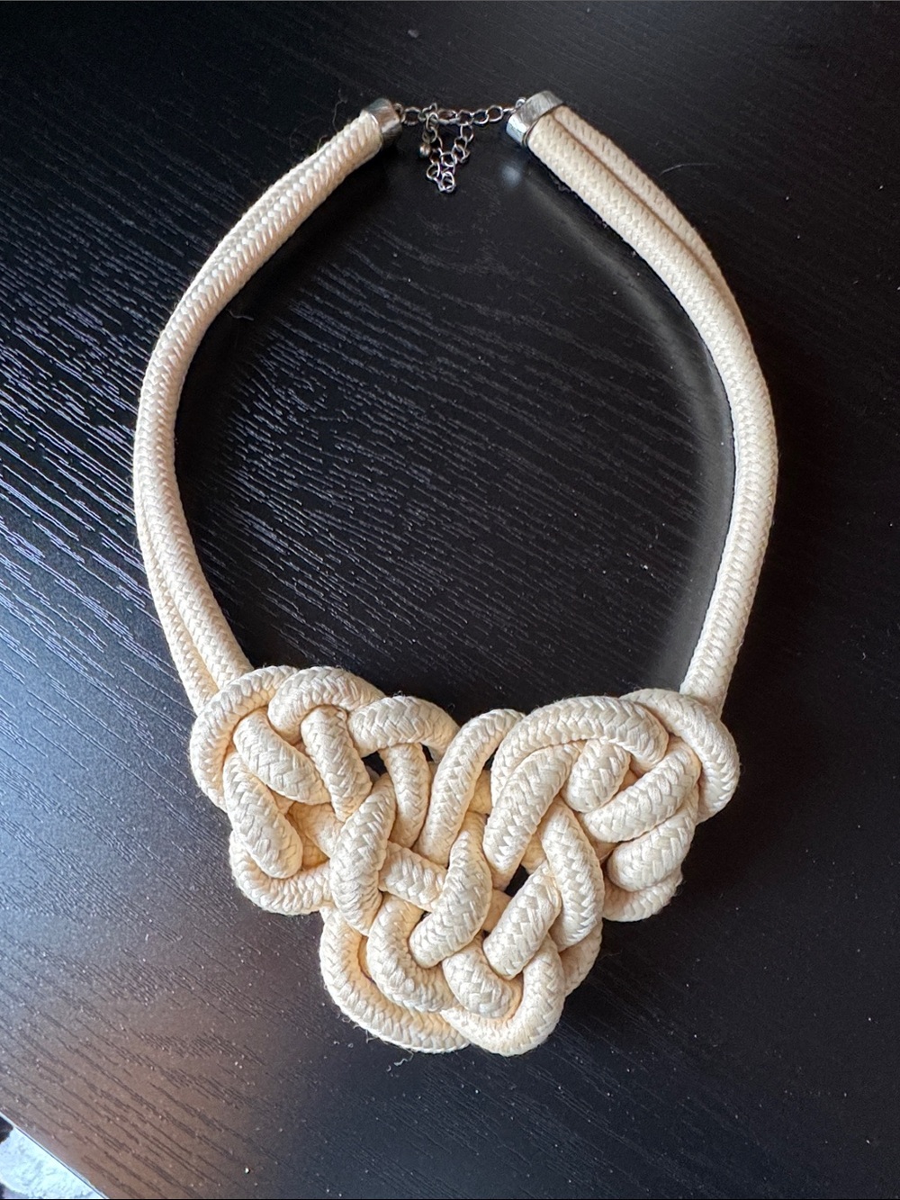 Women’s Cream Rope Knot Statement Necklace